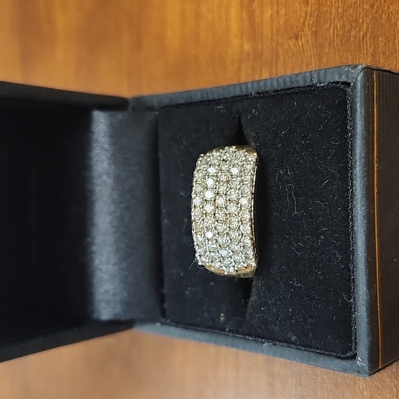 Jewelry - SALE💥14K Solid Gold Diamond Pave Multirow Cluster Ring